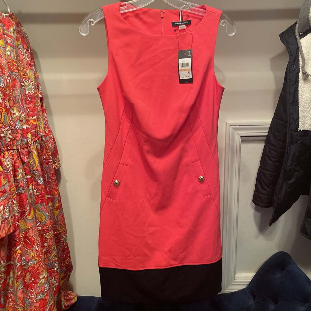 Tommy Hilfiger Women's Colorblock Scuba Crepe Shift Body Dress, 2